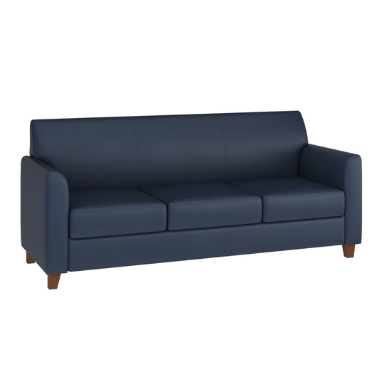 Flash Furniture Hercules Diplomat Series Commercial Grade Navy LeatherSoft Reception Sofa