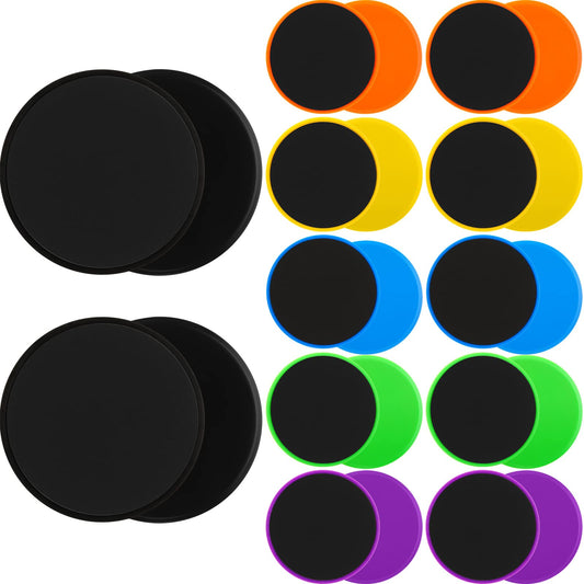 Wettarn 24 Pcs Core Sliders for Working Out Abdominal Exercise Gliding Discs Dual Sided Workout Disc Fitness Sliders Exercise Gear for Gym Floors Training Abdominal Core Strength(Multicolor)