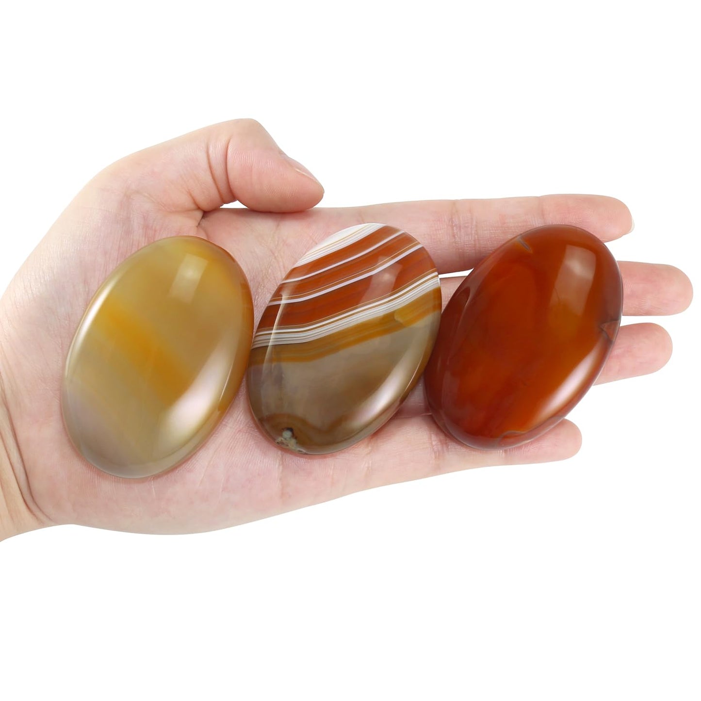 Nvzi Carnelian Crystal Palm Stone, Worry Stones, Crystals and Healing Stones, Polished Rocks, Natural Gemstones, Chakra Stones for Healing Crystals Daily Use