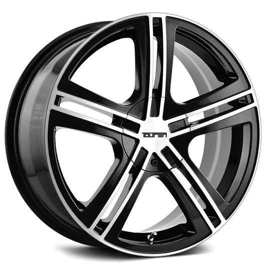 TOUREN TR62 Black/Machined Face/Machined Lip Wheel with Alloy Steel (18 x 7.5 inches /112 x 112 mm, 40 mm Offset)