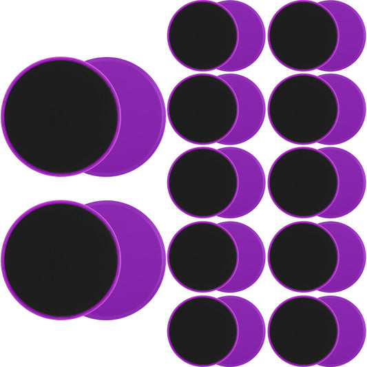 Wettarn 24 Pcs Core Sliders for Working Out Abdominal Exercise Gliding Discs Dual Sided Workout Disc Fitness Sliders Exercise Gear for Gym Floors Training Abdominal Core Strength(Purple)