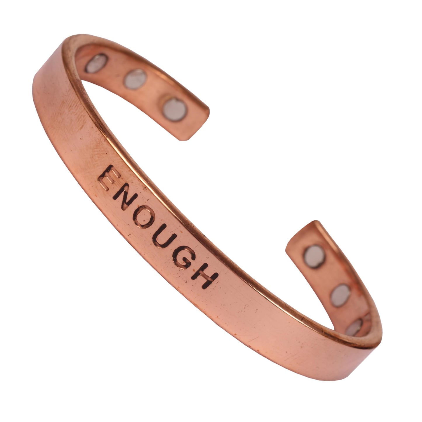 Touchstone Inspirational Copper Engraved Magnetic Bracelets for Women-Personalized Jewelry Gifts for Best Friend/Mom/Daughter/Sister - Adjustable Bracelet in a Pretty Gift Box Enough