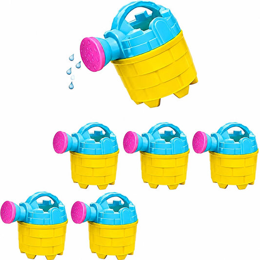 4E's Novelty Kids Watering Cans Bulk (Mini) 6 Pack, 4.5 Inch Plastic - Gardening Planting Tools for Kids & Toddlers, Beach Party Favors Gifts, Bulk Sand Toys, Easter Basket Stuffers