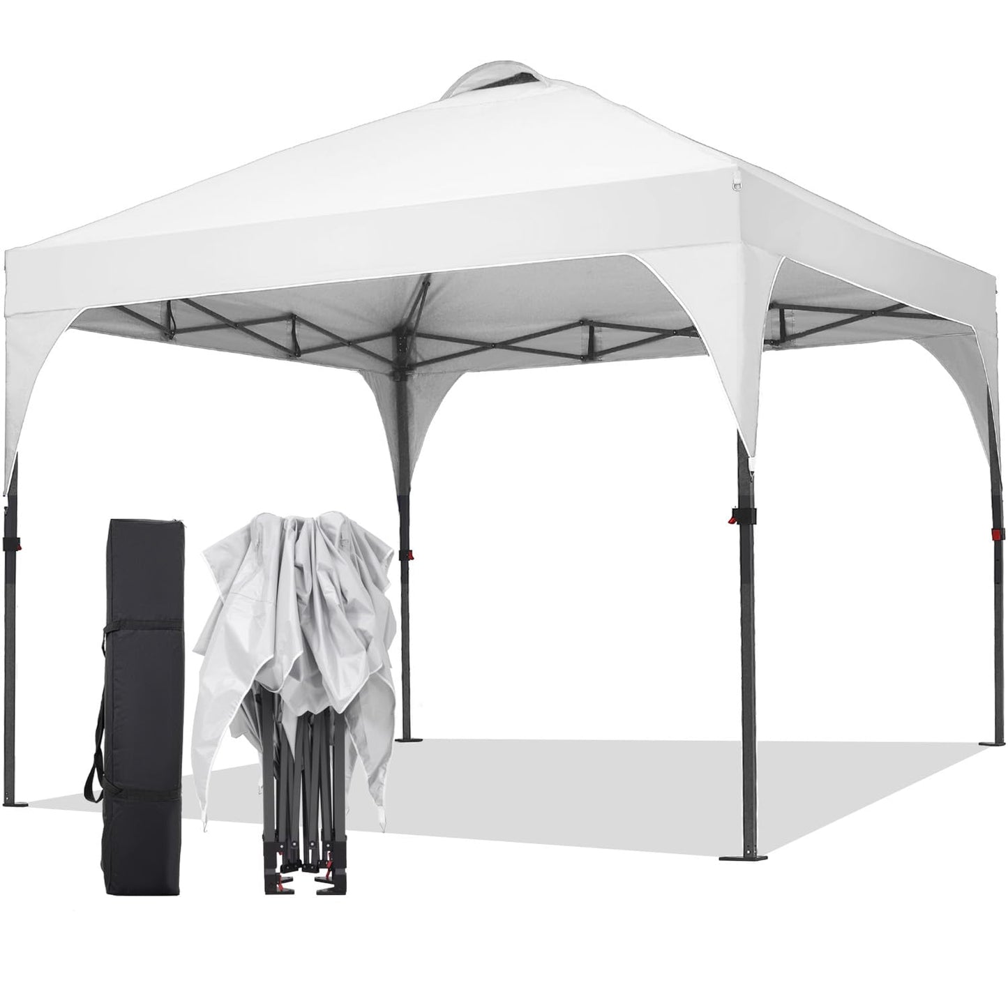 Oneofics Pop Up Canopy, 10x10 FT Instant Outdoor Canopy Tent with Carrying Bag, 3 Adjustable Heights - Portable for Event, Parties, Camping and More Outdoor Activities