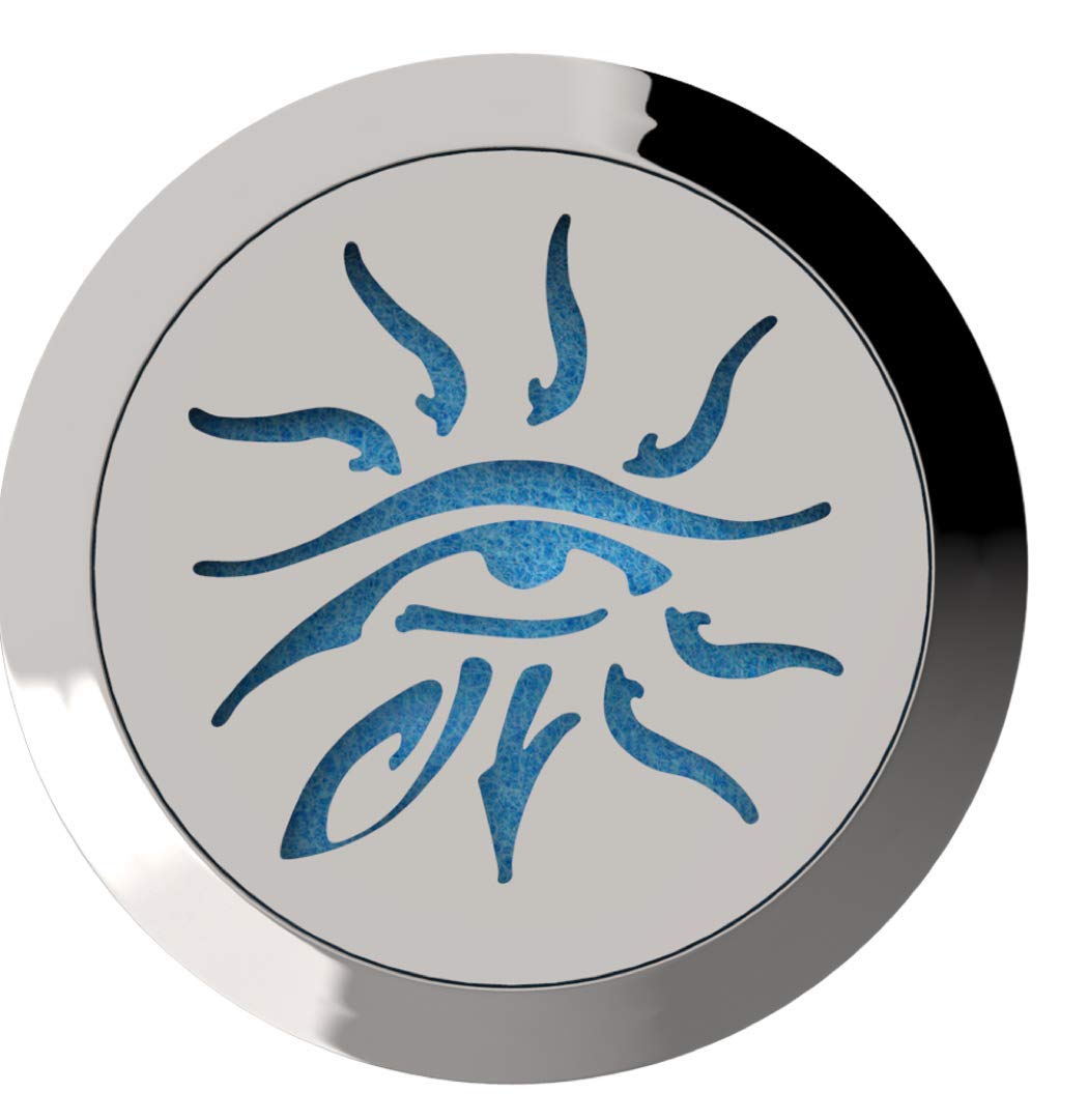 Wild Essentials Wisdom Eye Essential Oil Diffuser Necklace, Stainless Steel Locket Pendant with 24 inch Chain, 12 Color Refill Pads, Customizable Color Changing Perfume Jewelry for Aromatherapy
