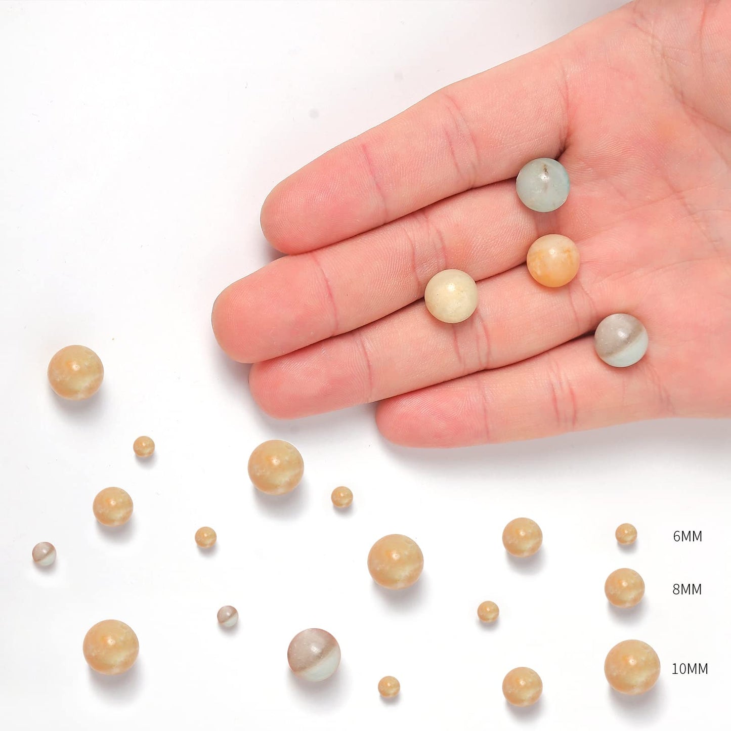 35pcs 10mm Natural Amazonite Gemstone Beads Energy Healing Crystal Round Loose Stone Beads for Jewelry Making, DIY Bracelets Necklaces