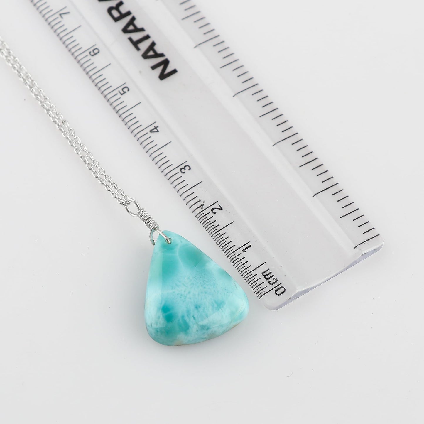 YASHEE Natural Larimar Crystals Pendant Necklace, Chakra Energy Healing Gemstone, Real Crystal, Birthstone, Beautiful Women Simple Jewelry, Silver Plated Jewelry 18 inch