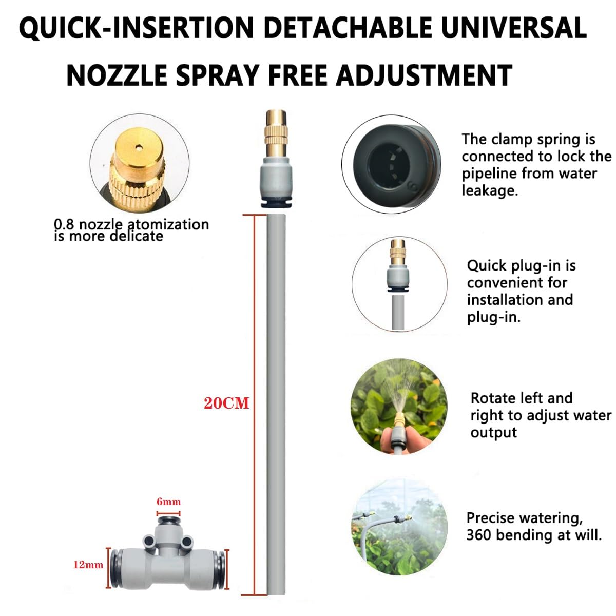 Drip Irrigation Kits,Quick Connector Automatic Irrigation System,with Replaceable Bending Dropper,atomizing Copper Nozzle for Watering System for Garden Plant Lawn Patio. (Timer)