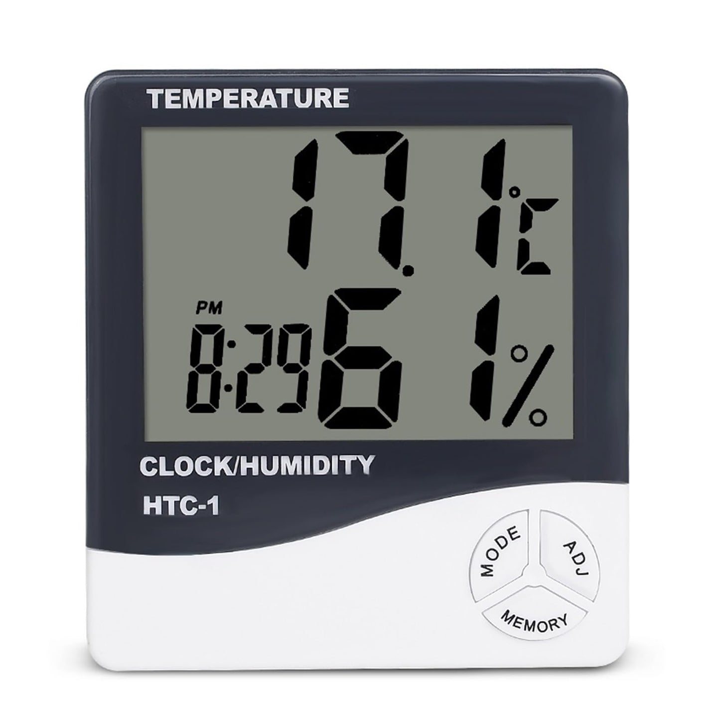 CVGfko Indoor Room LCD Electronic Temperature Humidity Meter Digital Thermometer Hygrometer Weather Station Alarm Clock