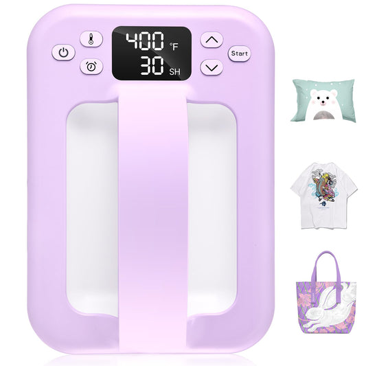 Whubefy Heat Press Machine for T-Shirts, 7"x5" Portable Easy Press T Shirt Pressing Machine with Bluetooth, Sublimation Heat Press Transfer Machine for T-Shirts, Hats, Bags Vinyl Projects