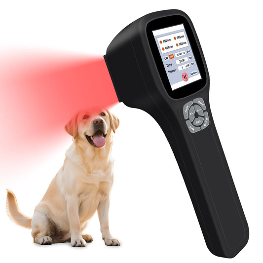 Frovab Cold Laser Therapy Device for Dogs, 5x980nm 5x905nm 5x808nm 10x650nm, Portable Infrared Light Therapy for Cats Equine Joint, Handheld Red Light Therapy Device, Pet Laser Therapy for Pain Relief