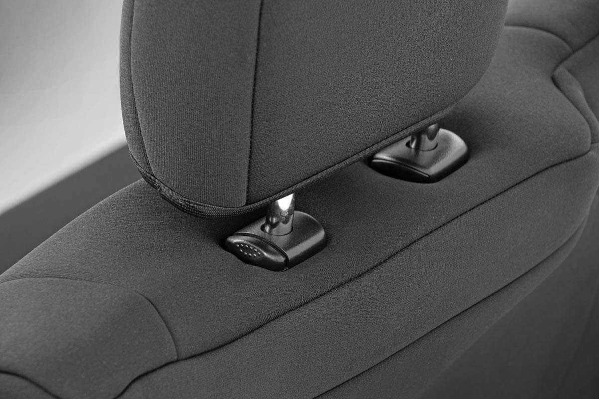 Rough Country Neoprene Seat Covers for Ford F-150, Lightning, F-250 & F-350 Crew Cab (2015-2025) w/FR Bucket Seat - Front & Rear Seat Cover Set, Waterproof, UV Resistant, Foam Padded