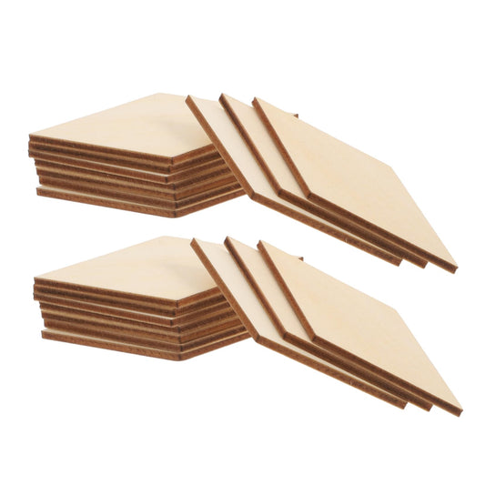 30Pcs Diamond Shaped Wood Slices 3.14x1.57in Unfinished Wooden Diamond Shape Pieces Wooden Shape Wood Blank Slices for DIY Crafts Holiday Decoration