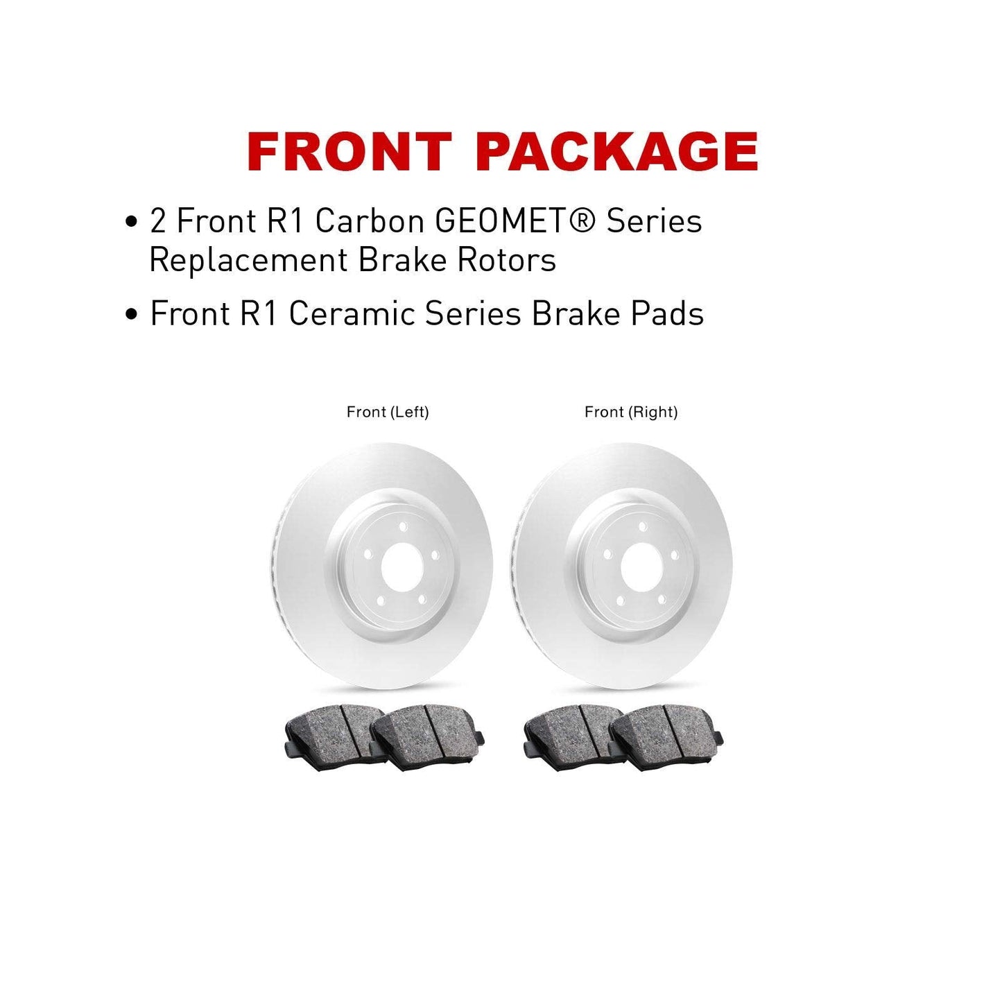 R1 Concepts Front and Rear Brakes and Rotors| Blank Brake Rotors| Ceramic Brake Pads and Rotors Kit| Automotive Replacement Brake Kits