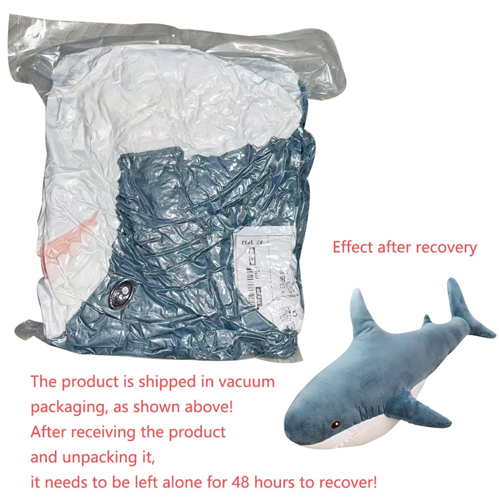 XIYUAN 39.3-Inch SharkPlush Toy Giant SharkStuffed Animal Soft SharkPillow Cushion Shark Plush Pillow Chubby Stuffed Shark Toy Bedtime Gift Throw Pillow for Home Room Décor Kids