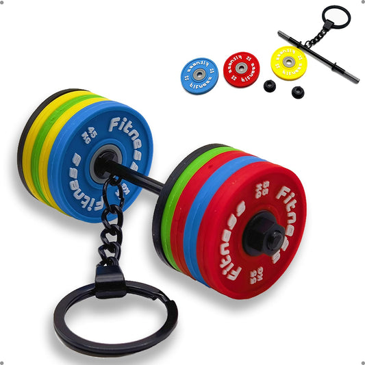 Levesica Fitness Keychain Gym Mini Barbell Keychain Weightlifting Keyring Silicone Motivational Weightlifting Gifts for Boyfriend Girlfriend, Gifts for Personal Trainer