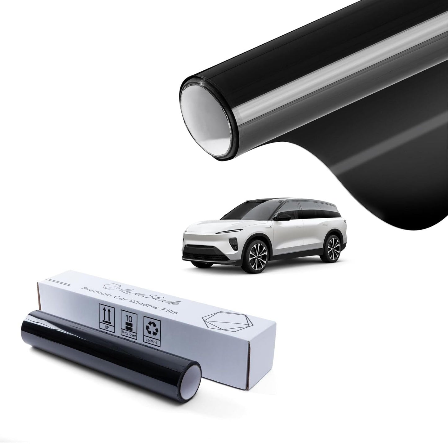LuxeShade 2-Pack Car Window Tint – Premium Carbon 5% & 20% VLT Privacy Window Films, UV/IR Heat Blocking, Scratch & Fade Resistant (1Ply 24"*100ft + 2Ply 24"*100ft)
