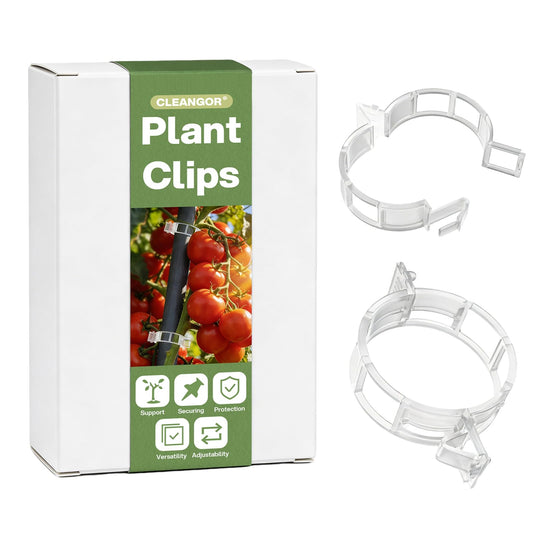 CLEANGOR 300Pcs Plant Clips, Plant Support Clips Plastic Trellis Clips Garden Plant Clips for Tomatoes, Cucumbers, Vines, Reusable Garden Clips Tomato Clips, Gardening Supplies to Grow Upright