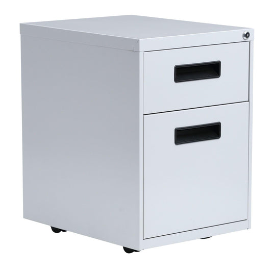 Alera ALE Two-Drawer Metal Pedestal File, 14 7/8w x 19 1/8d x 21 3/4h, Light Gray