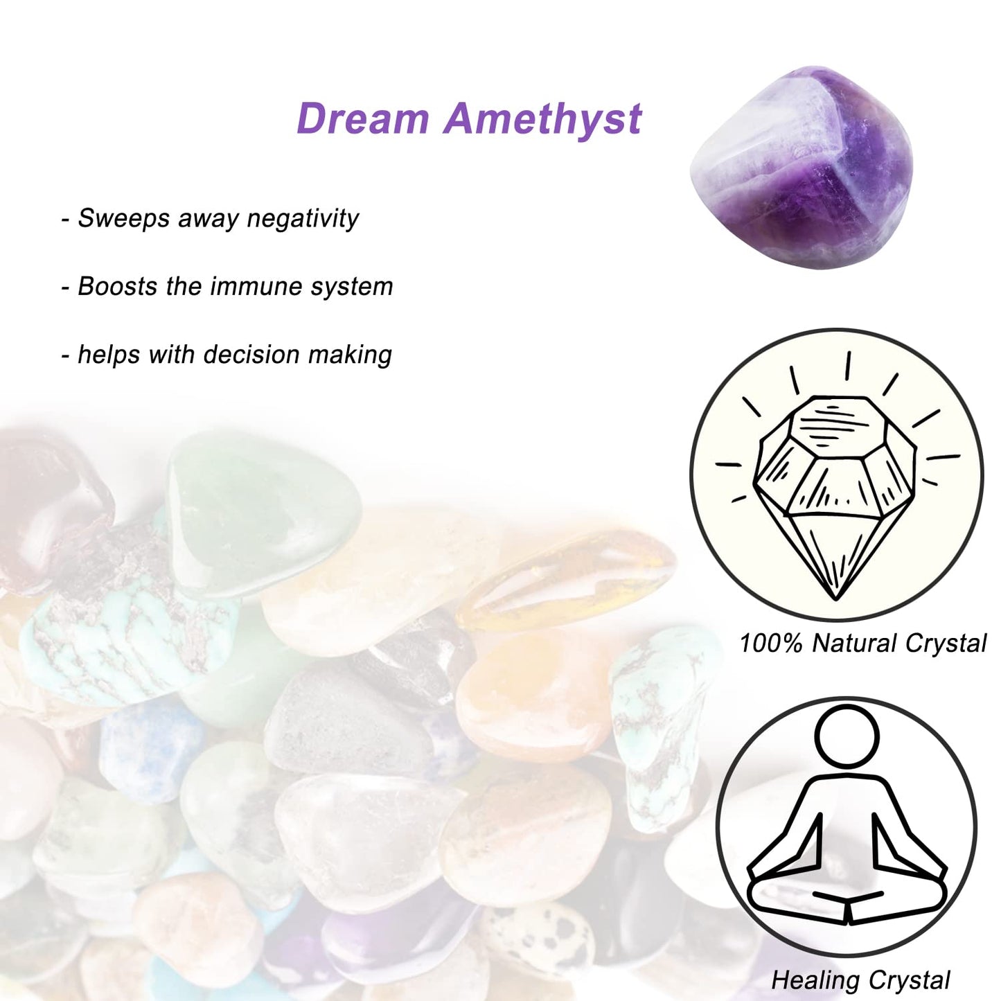 Lepidolite Healing Crystal Stones, 1.25-2.0" Large Reiki Healing Gemstones Natural Tumbled Polished Stones for Energy Witchcraft Therapy Meditation
