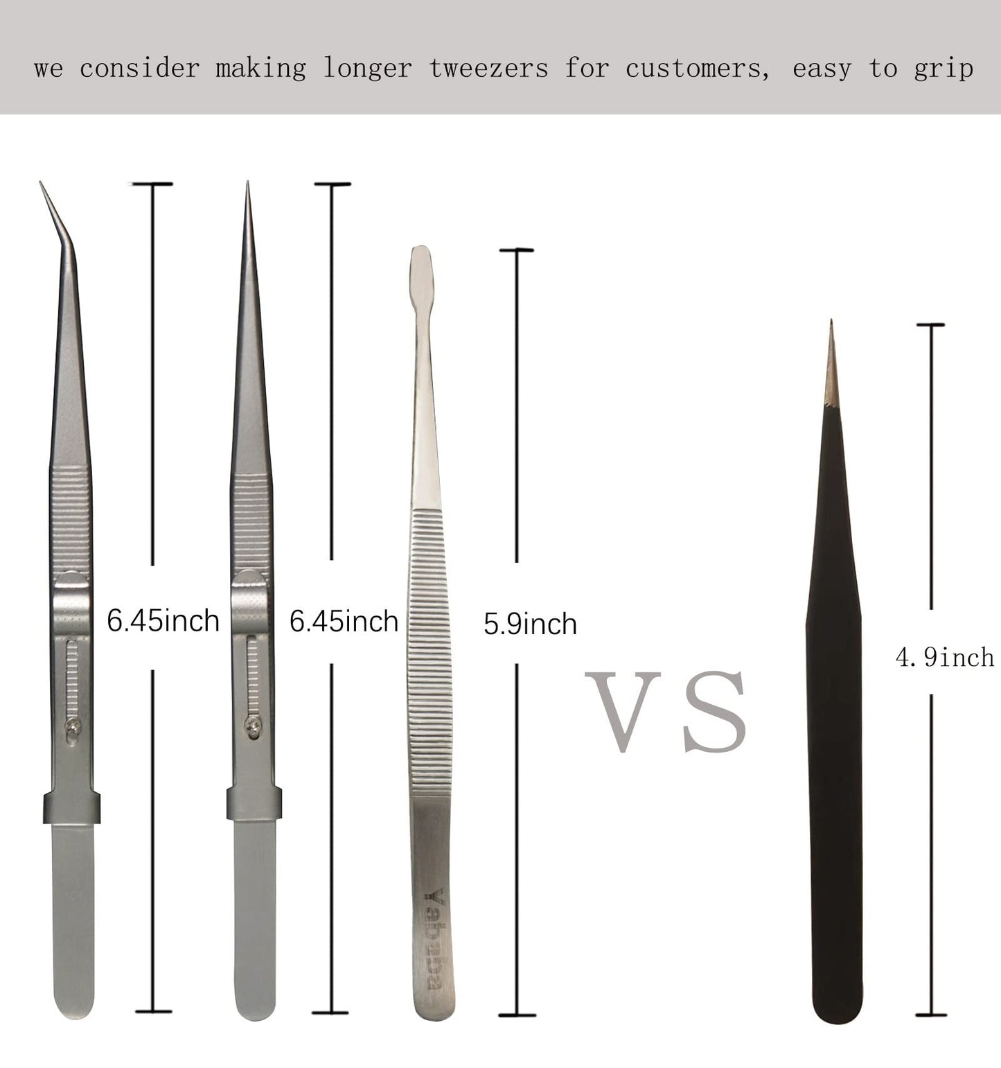 Tweezers, 5Pcs Precision Tweezers Set - Anti - Static Stainless Steel Tweezers for Electronics, Jewelry Making, Medical and Laboratory Work, Craft, Model Building, Soldering, Watch, Car Repair, Etc