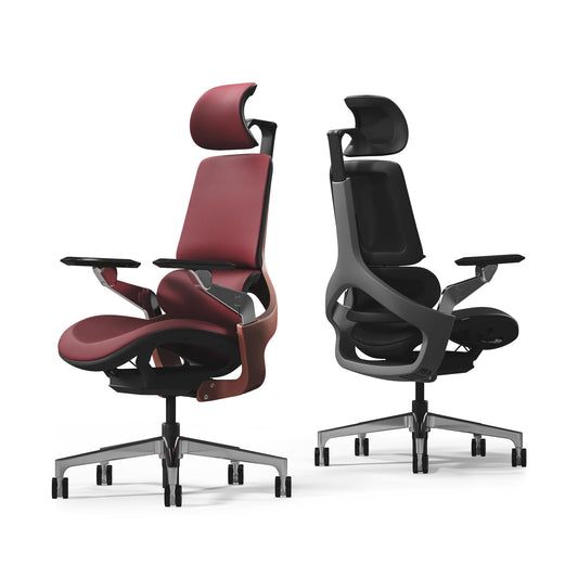 TOMU Ergonomic Executive Office Chair, Genuine Leather High Back Design with 5D Armrest & 3D Headrest for Gaming, Home and Work, Cool and Luxury (RED)