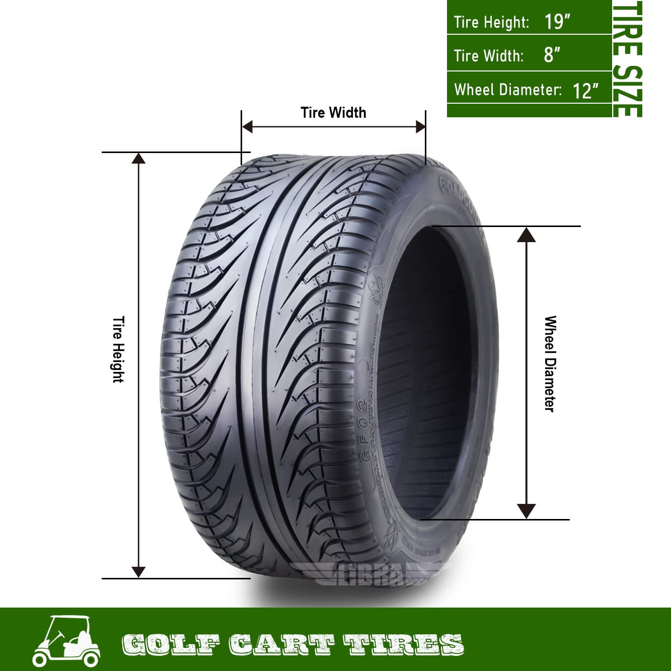 ROADGUIDER 215/40-12 Golf Cart ATV Tires 4 Ply 215/40x12 -Set 4-14005