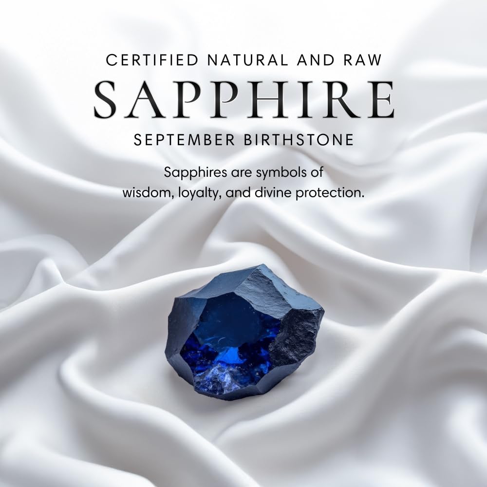 Designs by Nature Gems Natural Certified Sapphire Necklace for Women - September Birthstone Necklace for Women - Designer Pendant Necklace - 60-65 Carat Sapphire, Antique Bronze Chain