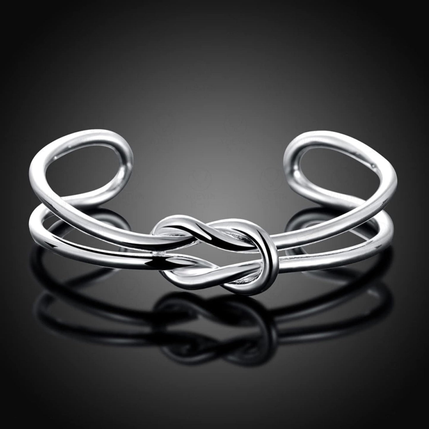Baoaichi 925 Sterling Silver Bracelet Plated Cuff Bangle Bracelet Fashionable Multi-layer Cross Wire Bangle Bracelet Open Adjustable Wide Cuff Bracelet for Teen Girls Fashion Jewelry (silver O)