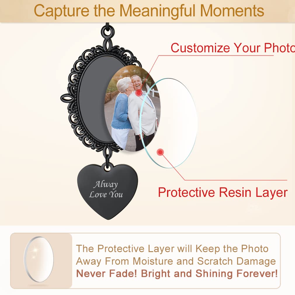 Custom4U Pins with Picture Charms Photo Pins Customized Wedding Bouquet Charm for Bride Groom