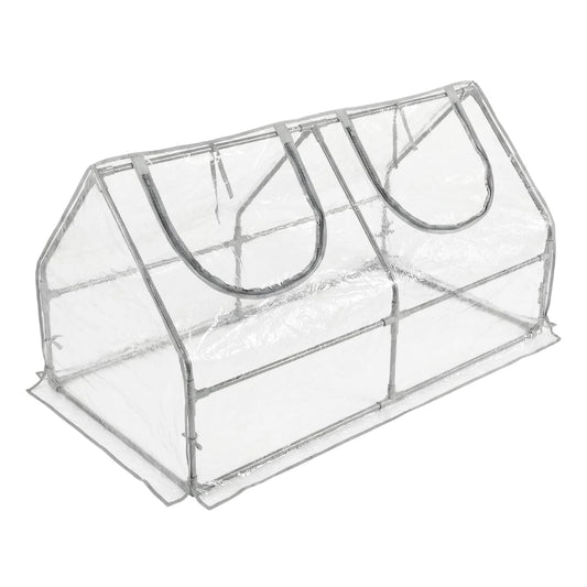 GreenGiggle Portable Mini Greenhouse, 47"x24"x24" Greenhouses for Outdoors with PVC Cover and Dual Zipper Doors,Green House Cover for Raised Garden Bed,Garden Bed Cover for Plants Outdoor