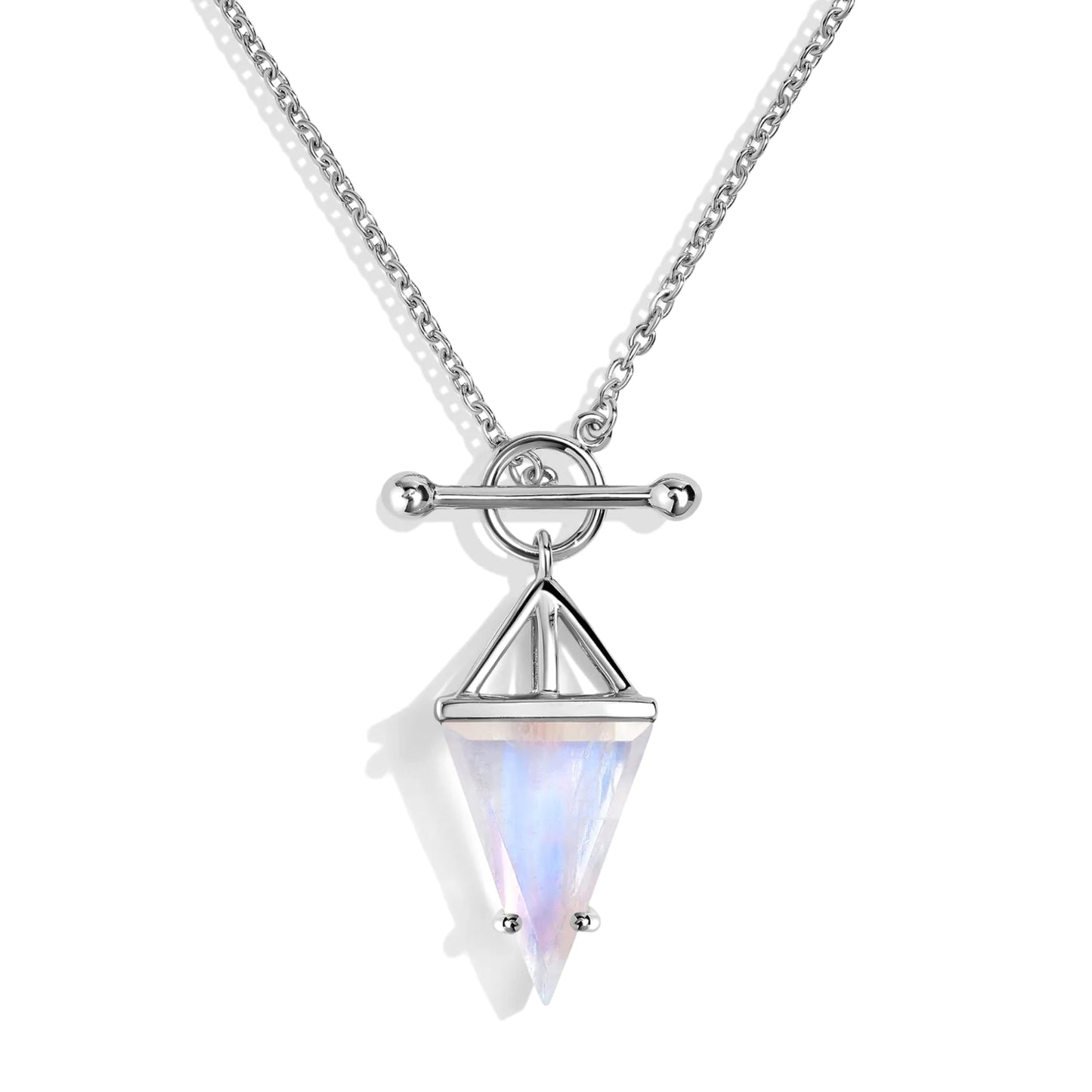Moon Magic - Authentic Moonstone Necklace for Women | Onyx, Black Obsidian Necklaces/Real 925 Sterling Silver/18k Rose and Yellow Gold Enchanted Crystal Necklace for Women | Genuine Gemstone Jewelry
