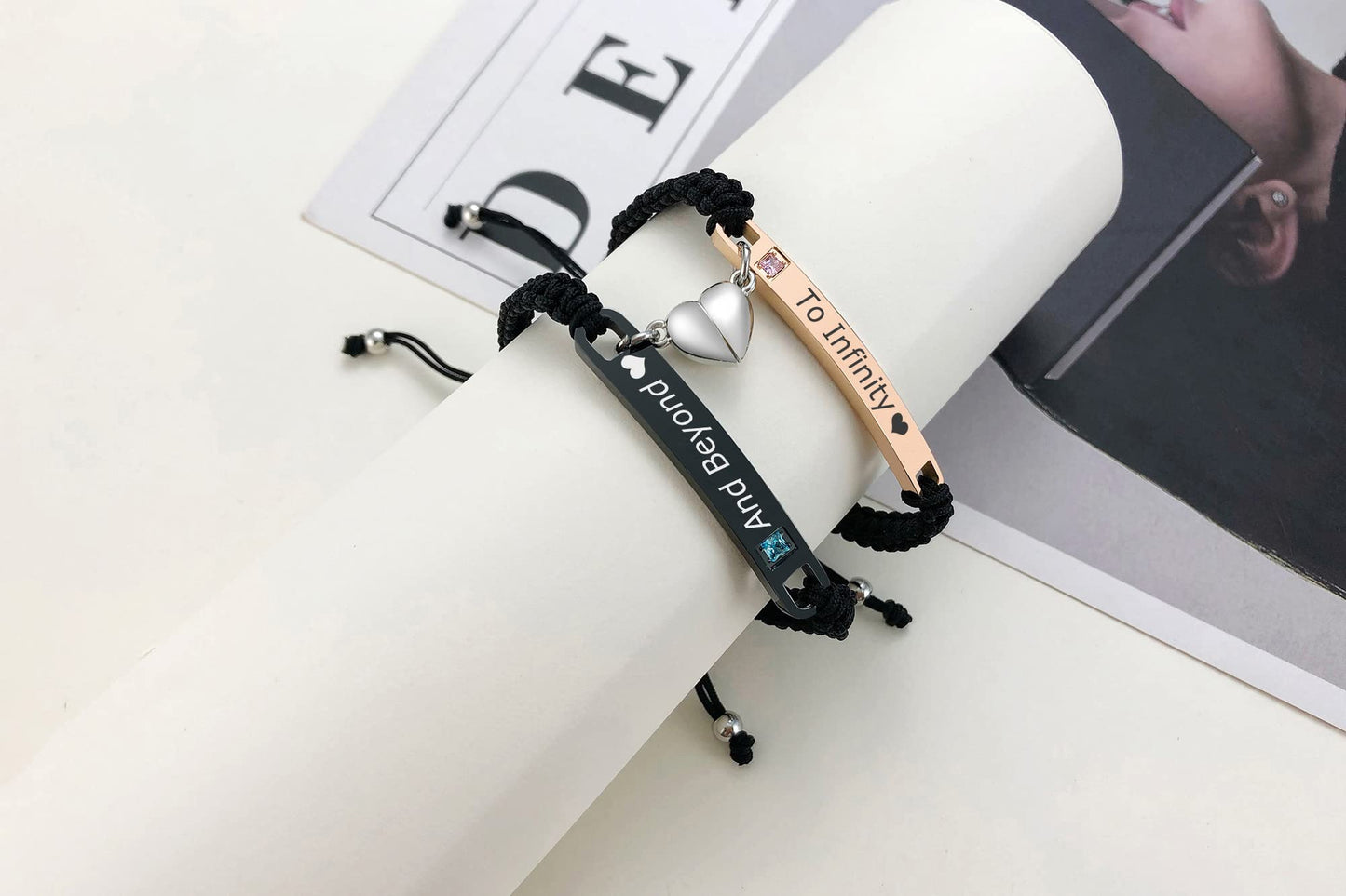 MEALGUET to Infinity and Beyond Couple Bracelet,Hand Braided Couple Bracelets Set Mutual Attraction Relationship Bracelet Personalized Gift for Men Women, Handmade