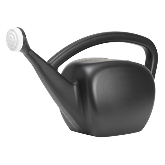 Root & Vessel 2 Gallon Watering Can Outdoor, Made in USA, Large Fill Hole & Long Spout & Handle for Ease of Use, Removable Nozzle, Outdoor & Indoor Use, Black