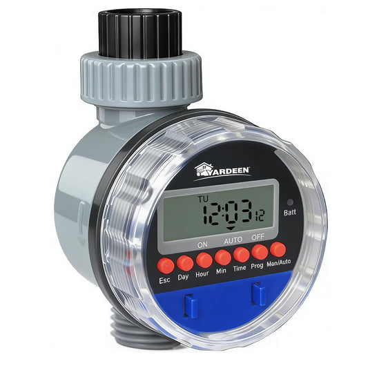 Yardeen Electronic Water Timer Garden Irrigation Controller Digital Intelligence Watering System LCD Waterproof, No Water Pressure Required