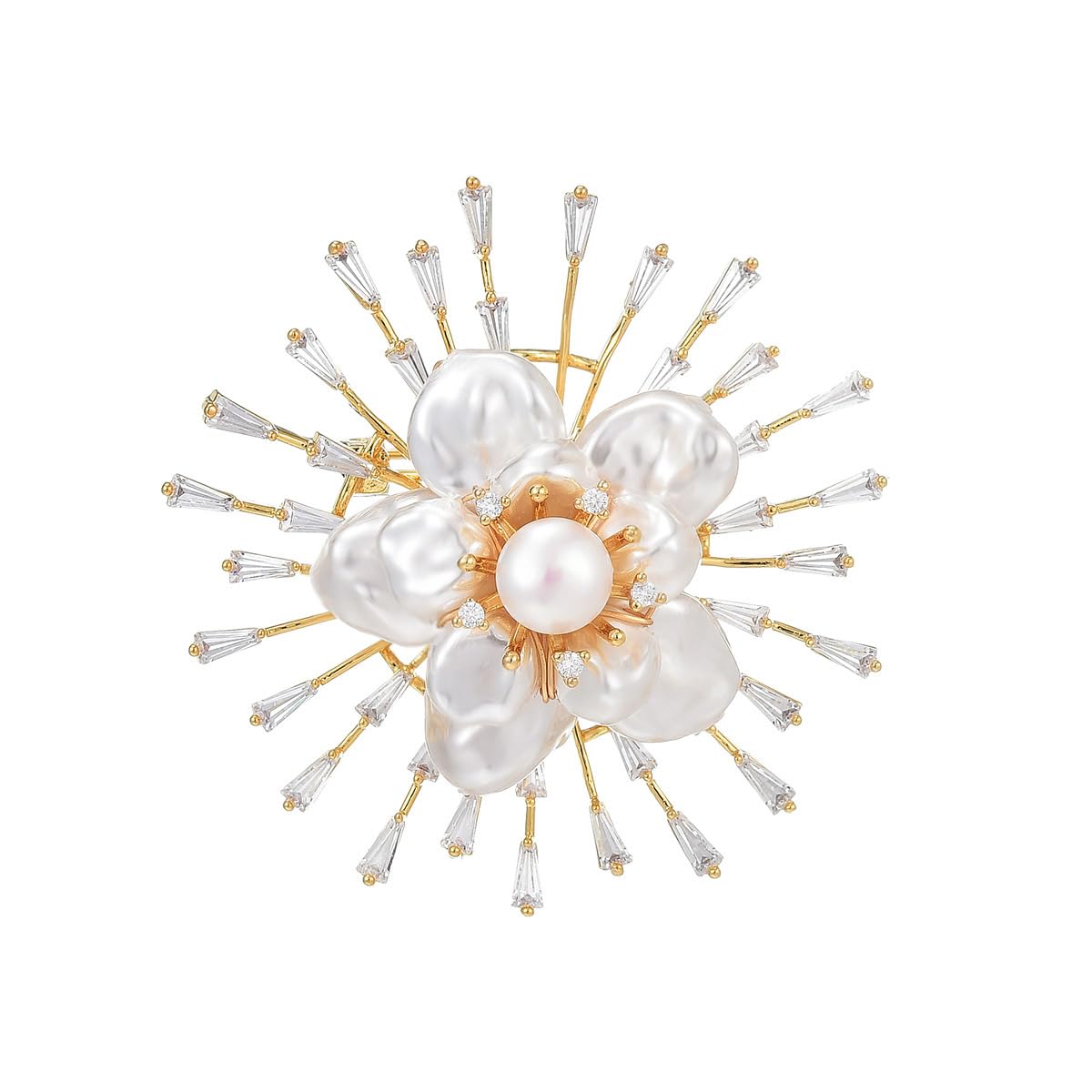 AILONMEI Brooches and Pins for Women Elegant Flower Pearl Brooches Costume Broches Jewelry Lady Christmas Pin for Women (GD-0116)