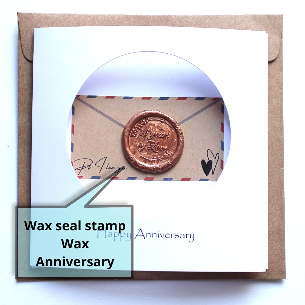 Camellia Bees 16th Wedding Anniversary Card for Wife Husband - Handmade Wax Anniversary Greeting Card for Him Her Couple - Happy 16 Years Love Card with Envelope (16th)