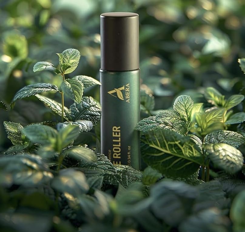 Abera Eye Roller Serum for Men – Eye Bags, Dark Circles & Puffiness Treatment – Mint Essence with Vitamin C & Peptides 0.34 fl oz