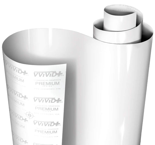 VViViD+ Ultra Gloss Premium Vinyl Car Wrap Film (50ft x 5ft, Gloss White)