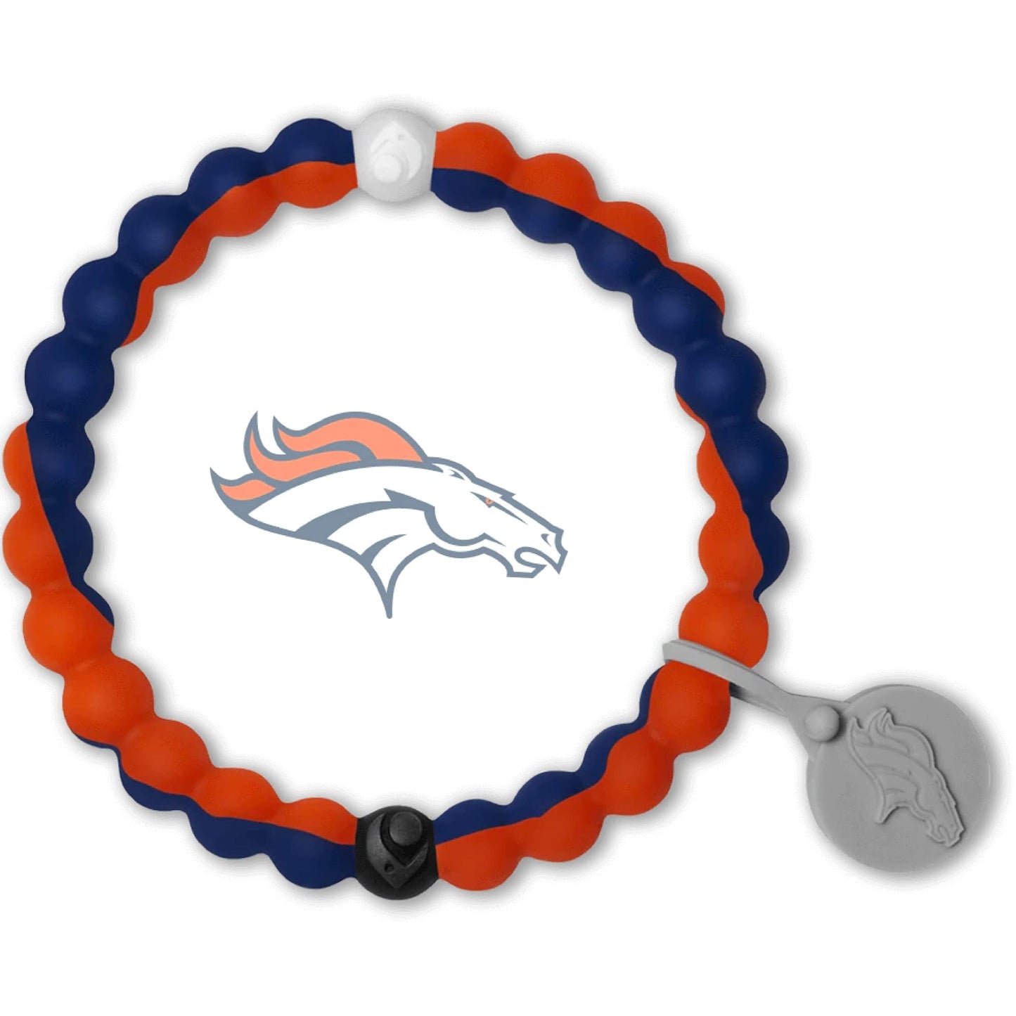 Lokai Silicone Beaded Bracelet for Men & Women, NFL Football Collection - Denver Broncos, Medium - Silicone Jewelry Fashion Bracelet Slides-On for Comfortable Fit