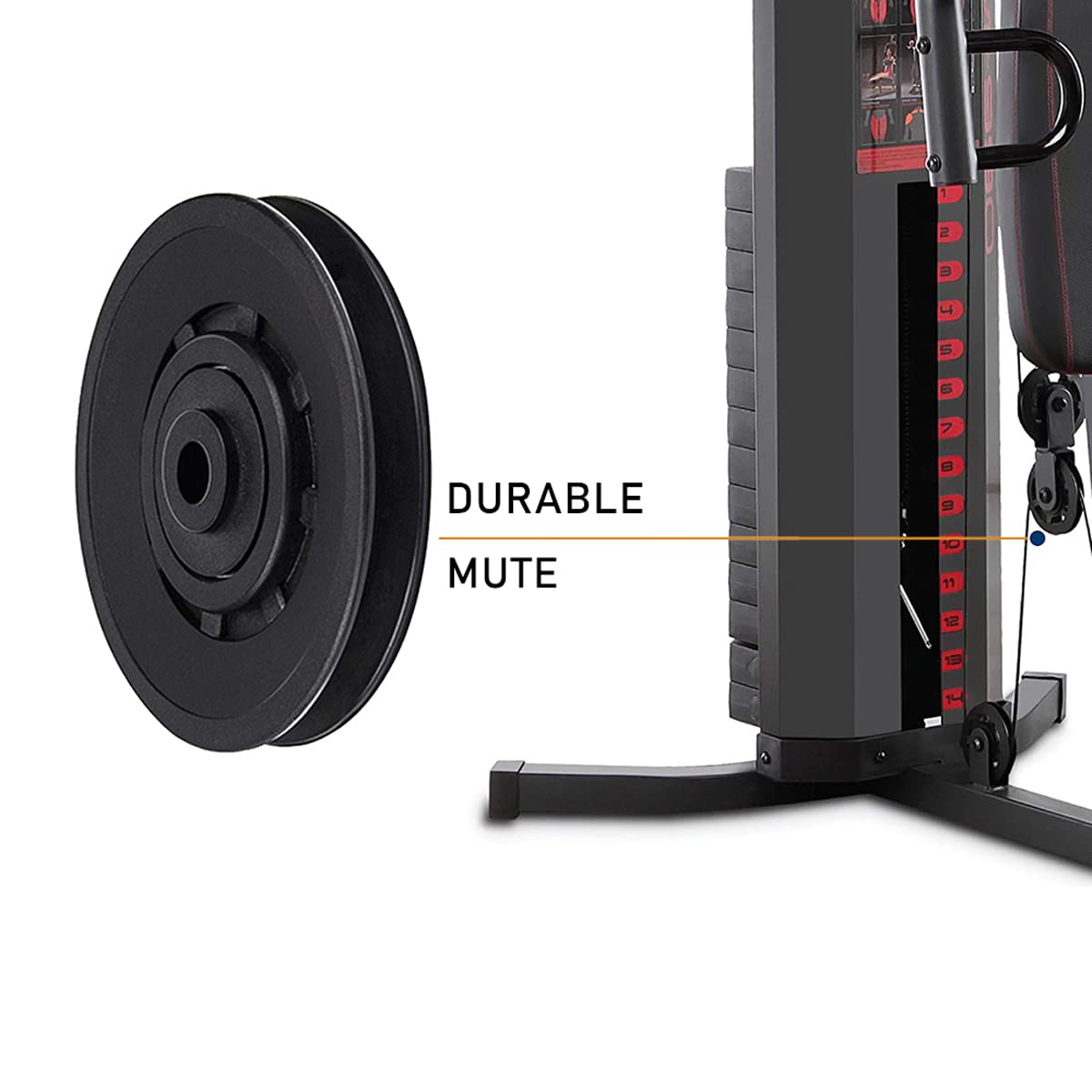 Pulley Wheel for Gym Equipment，90mm/3.5" Nylon Bearing Pulley， Wheel Replace for Gym Equipment Part Cable，Universal Wearproof Abration Bearing (3 pcs)，gym equipment and garage door pulley system (3)