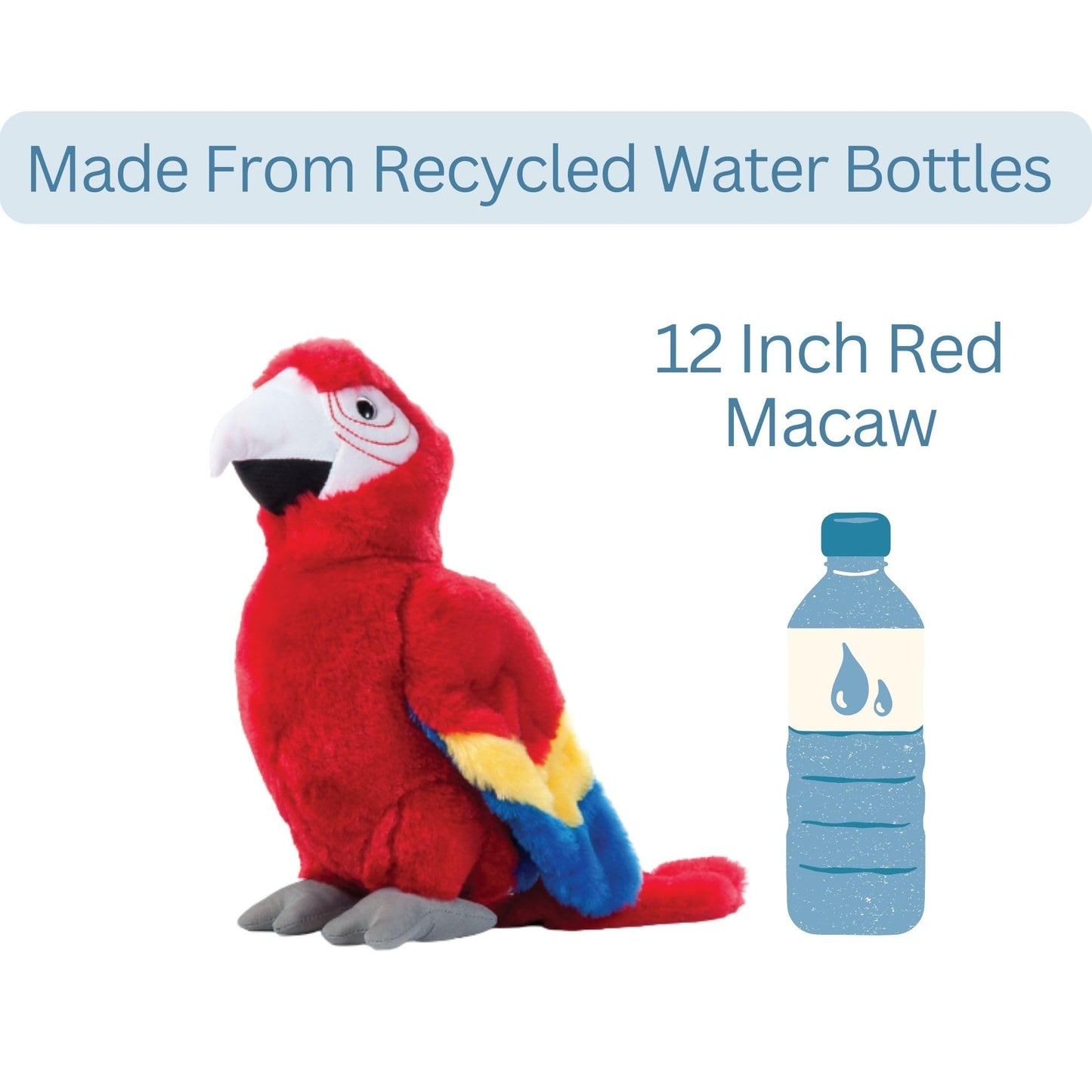 The Petting Zoo Macaw Stuffed Animal, Gifts for Kids, Wild Onez Zoo Animals, Scarlet Macaw Plush Toy 12 inches
