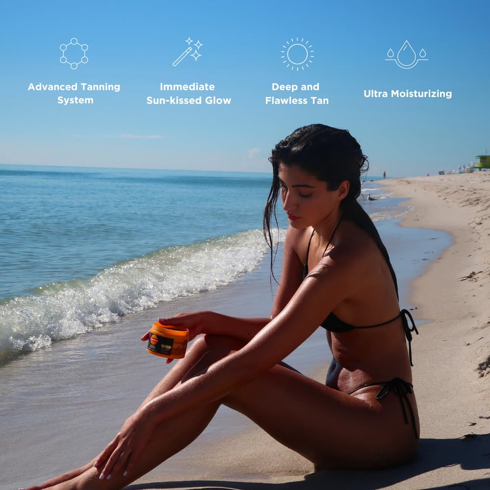Carroten Gold Intensive Tanning Gel | Bronzing Tan Accelerator | Water-Resistant with Carrot and Coconut Oil | Vitamin A & E For Moisture and Hydration | Made in Greece | 5 Fl Oz