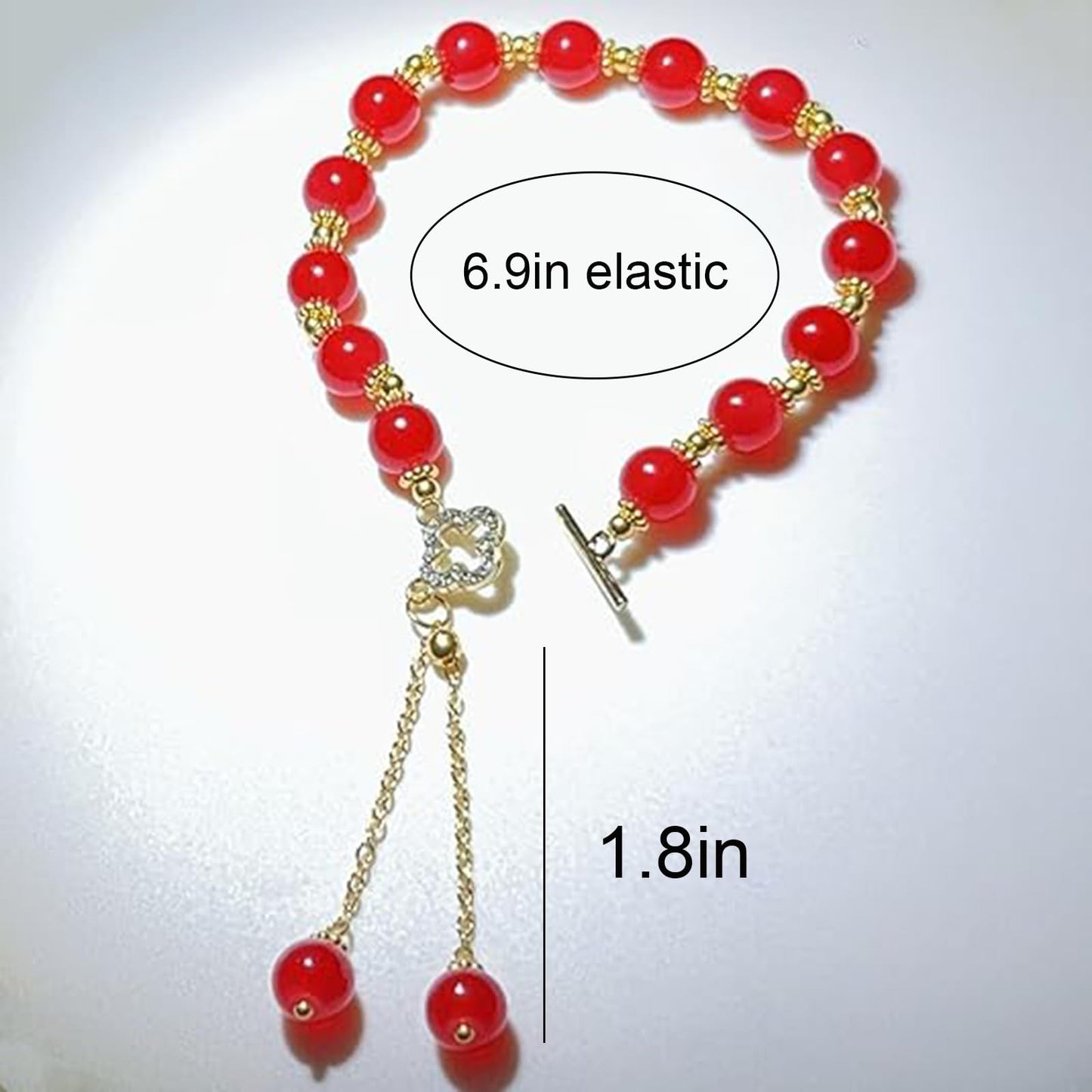 WETMT Vintage Red Beaded Bracelet for Women Maple Leaf Fall Bracelet Natural Red Jade Stretch Bracelet Gold Stretch Bracelet OT Clasp Bracelet Thanksgiving Autumn Jewelry