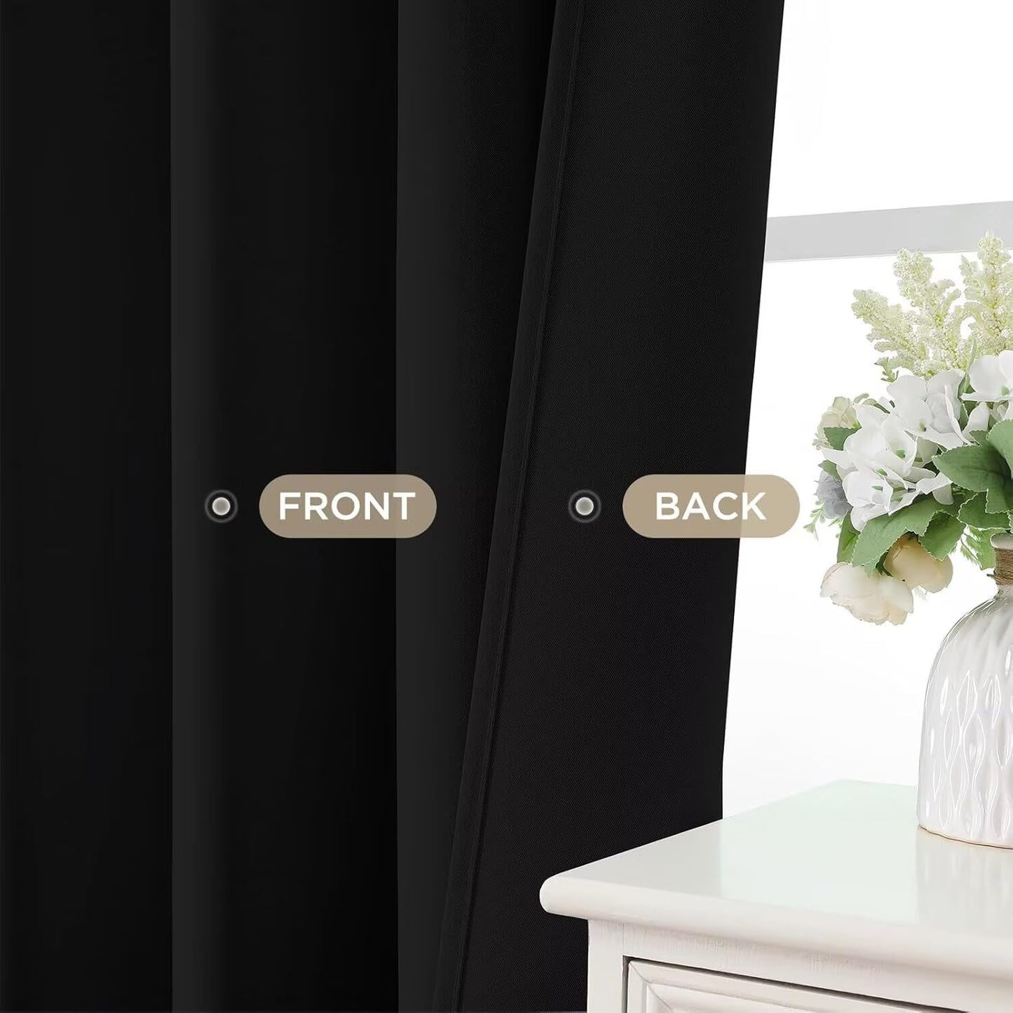 Joydeco Blackout Curtains for Bedroom,Black Out Curtains 84 Inch Long, Black Drapes with Grommets, Noise Reducing Energy Saving Thermal Insulated & Wrinkle-Free Drapes for Living Room, 2 Panels