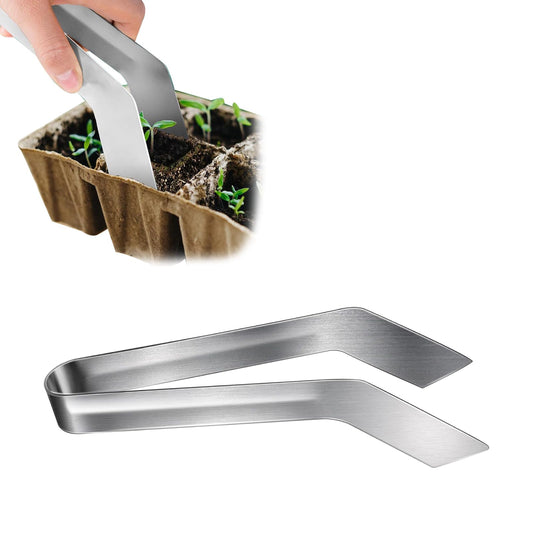 Seedling Transplant Tongs, 6.7 Inch Stainless Steel Gardening Plants Seedling Transplant Tool, Rustproof Mooth Handle Remove Transplant Pliers for Reducing Root Damage (6.7 inch)