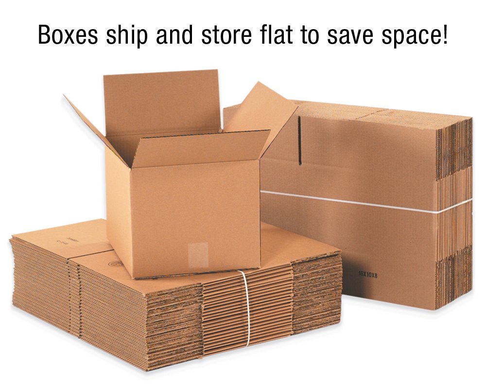 TAPE LOGIC 22x12x6 Flat Corrugated Boxes, Flat, 22L x 12W x 6H, Pack of 25 | Shipping, Packaging, Moving, Storage Box for Home or Business, Strong Wholesale Bulk Boxes