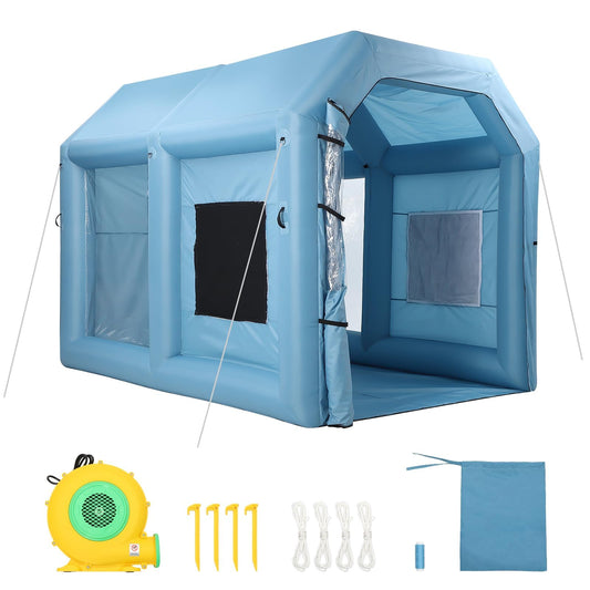 Inflatable Paint Booth, Portable Inflatable Spray Booth Tent with 480W Blower and 3-Layer Filter System, Ideal for DIY Spray Car Motorcycle Garage Furniture Part Painting