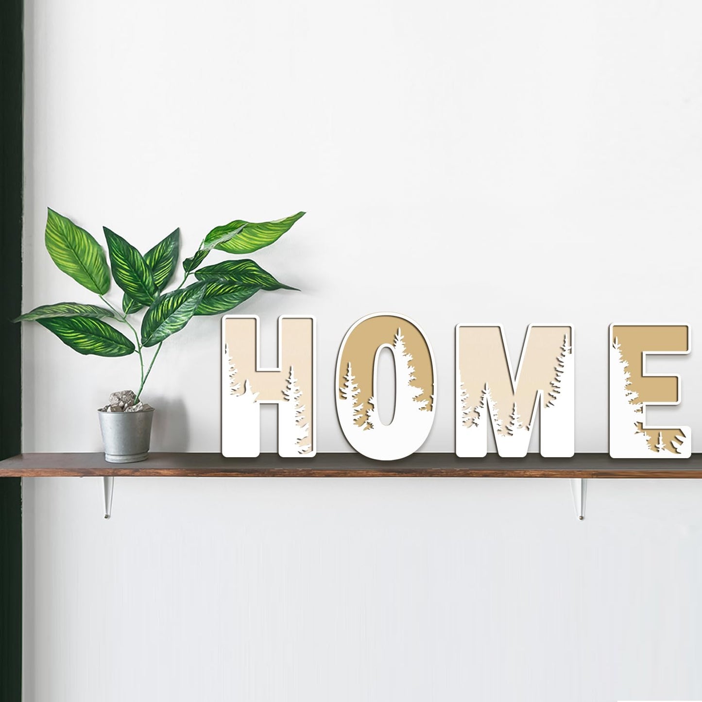 Woodland Layered Wooden Letters 12 Inch, Boho Large Wooden Name Signs for Nursery Big Paintable Wooden Letter M Cutout Wood Forest Letters Alphabet for Wall Decor Baby Name Kids Room Wall Art
