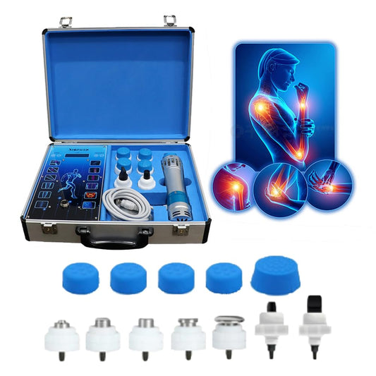 Shockwave Therapy Machine, Electromagnetic Extracorporeal Shock Wave Therapy Machine Touch Screen Pain Relief Body Massager Muscle Relax with 7 Massage Heads